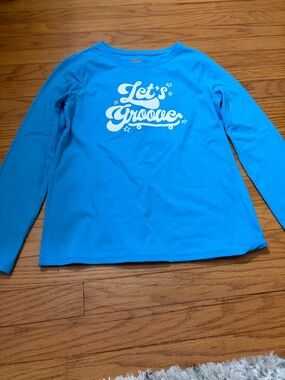 Cat & Jack Bright Blue "Let's Groove" Long Sleeve Tee